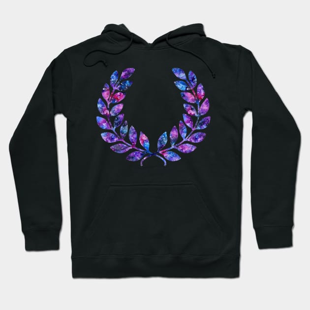 Galaxy laurel wreath Hoodie by runlenarun